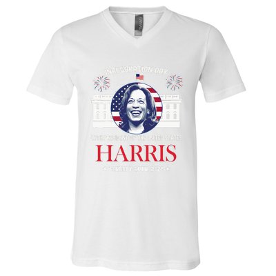 Kamala Harris Inauguration Day 2025 Madam 47th President 47 V-Neck T-Shirt