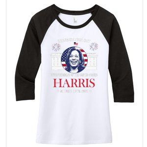 Kamala Harris Inauguration Day 2025 Madam 47th President 47 Women's Tri-Blend 3/4-Sleeve Raglan Shirt