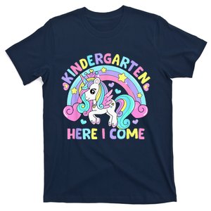 Kindergarten Here I Come Funny Unicorn Back To School T-Shirt