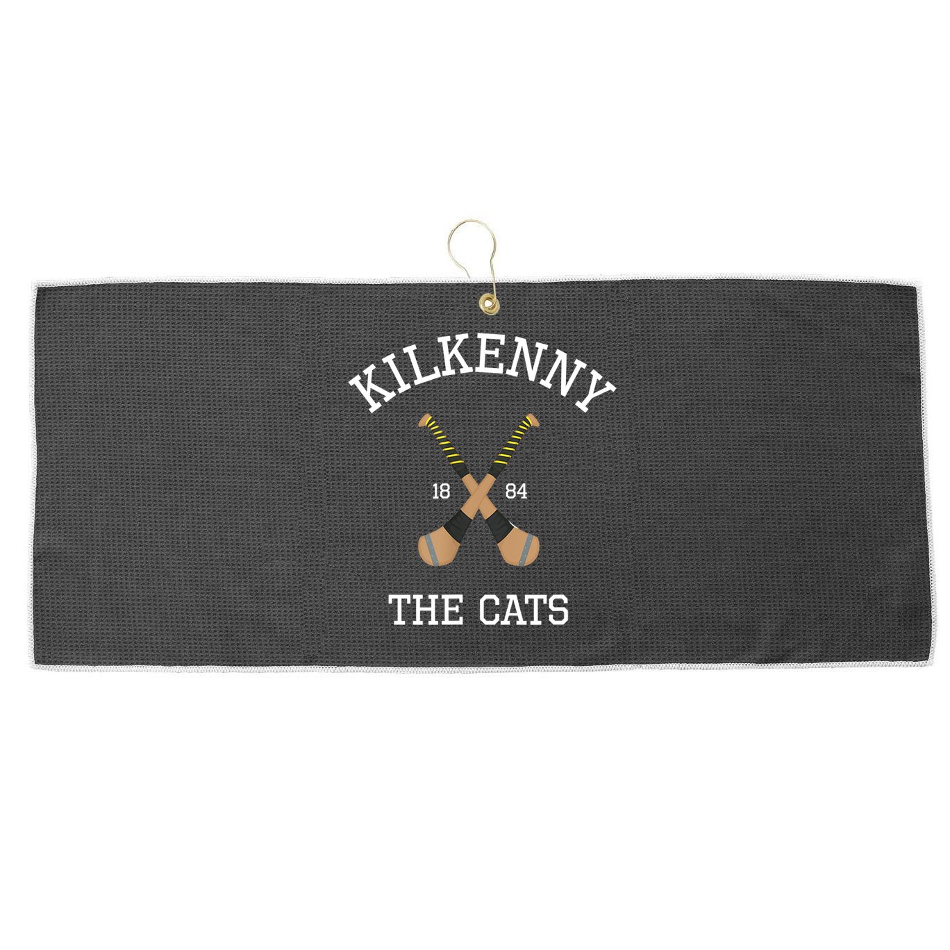 Kilkenny Hurling Irish County Ireland Hurling Kilkenny Cats TShirt Large Microfiber Waffle Golf Towel