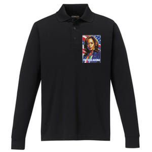 Kamala Harris IM Speaking Quote Performance Long Sleeve Polo