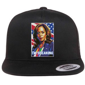 Kamala Harris IM Speaking Quote Flat Bill Trucker Hat