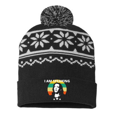 Kamala Harris I Am Speaking Inspirational Funny Gift USA-Made Snowflake Beanie