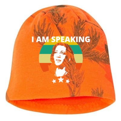 Kamala Harris I Am Speaking Inspirational Funny Gift Kati - Camo Knit Beanie