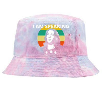 Kamala Harris I Am Speaking Inspirational Funny Gift Tie-Dyed Bucket Hat