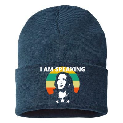 Kamala Harris I Am Speaking Inspirational Funny Gift Sustainable Knit Beanie