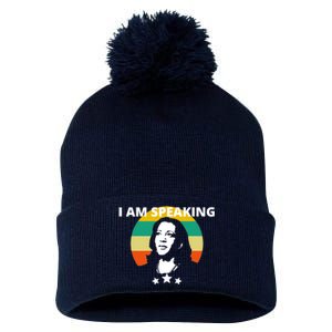 Kamala Harris I Am Speaking Inspirational Funny Gift Pom Pom 12in Knit Beanie