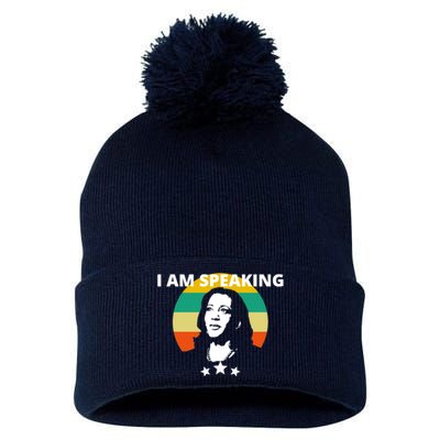 Kamala Harris I Am Speaking Inspirational Funny Gift Pom Pom 12in Knit Beanie