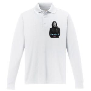 Kamala Harris IM With Her 2024 Performance Long Sleeve Polo