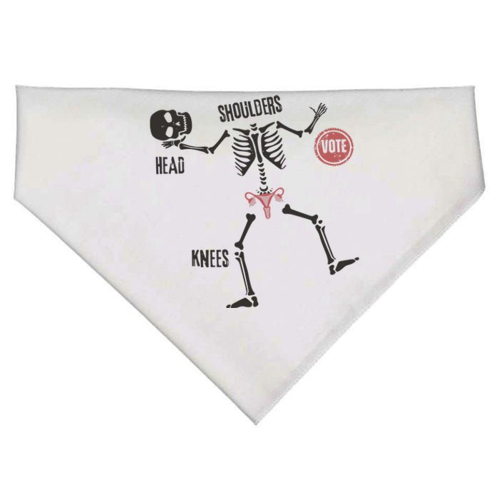 Kamala Harris Inspired Skeleton Voting Feminist & Halloween USA-Made Doggie Bandana