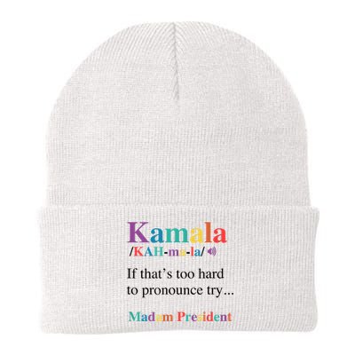 Kamala Harris If You CanT Pronounce It Try Madam President Knit Cap Winter Beanie