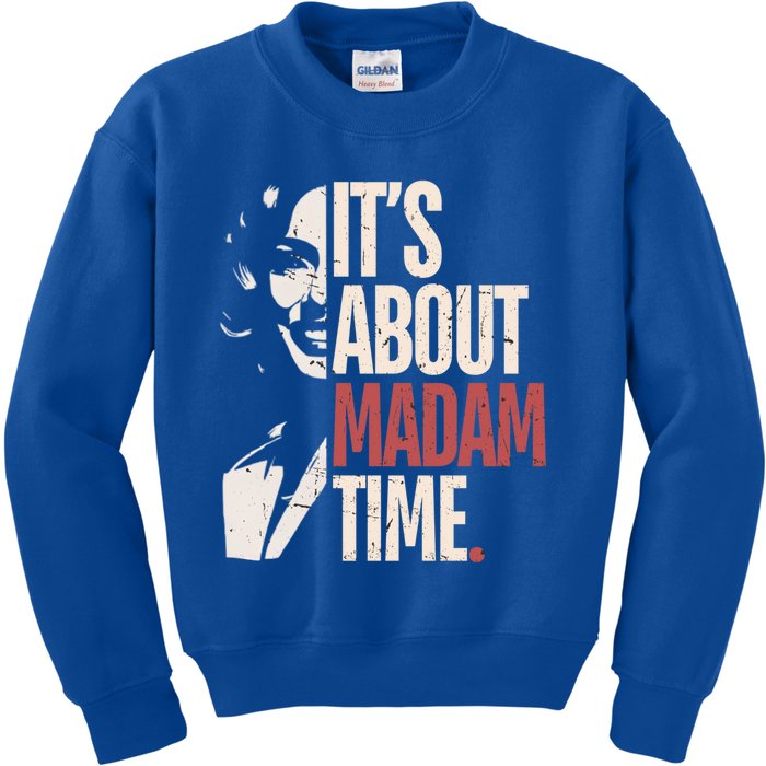 Kamala Harris ItS About Madam Time Kamala Election Meaningful Gift Kids Sweatshirt