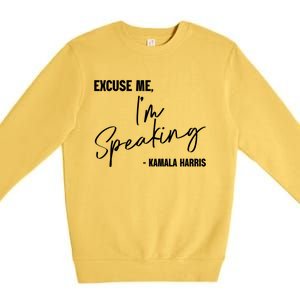 Kamala Harris IM Speaking Empowering S Voice Gift Premium Crewneck Sweatshirt