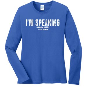 Kamala Harris IM Speaking Great Gift Ladies Long Sleeve Shirt