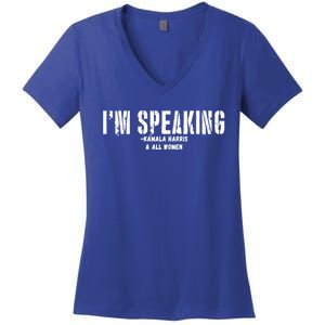 Kamala Harris IM Speaking Great Gift Women's V-Neck T-Shirt