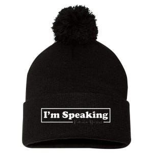 Kamala Harris IM Speaking For Her Pom Pom 12in Knit Beanie