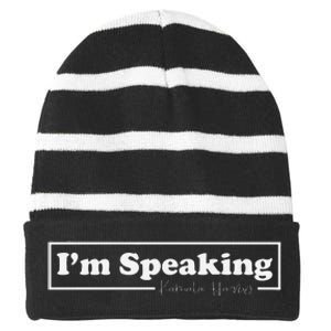 Kamala Harris IM Speaking For Her Striped Beanie with Solid Band