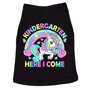 Kindergarten Here I Come Funny Unicorn Girl Back To School Doggie Tank