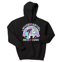 Kindergarten Here I Come Funny Unicorn Girl Back To School Kids Hoodie