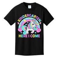 Kindergarten Here I Come Funny Unicorn Girl Back To School Kids T-Shirt