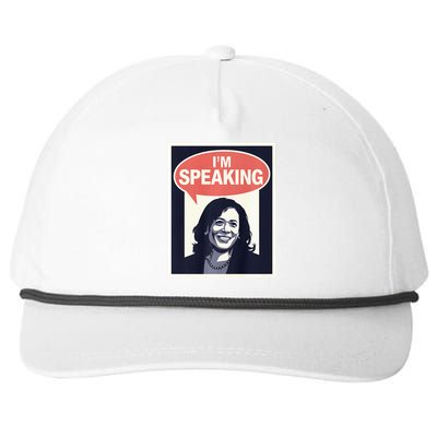 Kamala Harris IM Speaking 2024 First Female President Snapback Five-Panel Rope Hat