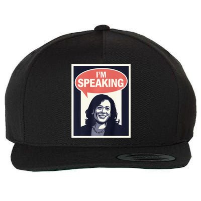 Kamala Harris IM Speaking 2024 First Female President Wool Snapback Cap