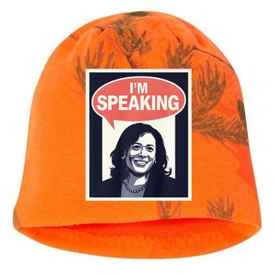 Kamala Harris IM Speaking 2024 First Female President Kati - Camo Knit Beanie