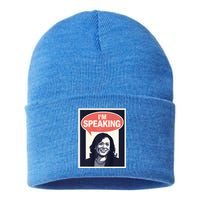 Kamala Harris IM Speaking 2024 First Female President Sustainable Knit Beanie