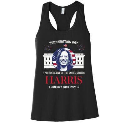 Kamala Harris Inauguration Day 2025 Madam 47th President 47 Women's Racerback Tank