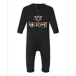 Kamala Harris Indian Roots Hindi Lotus Infant Fleece One Piece