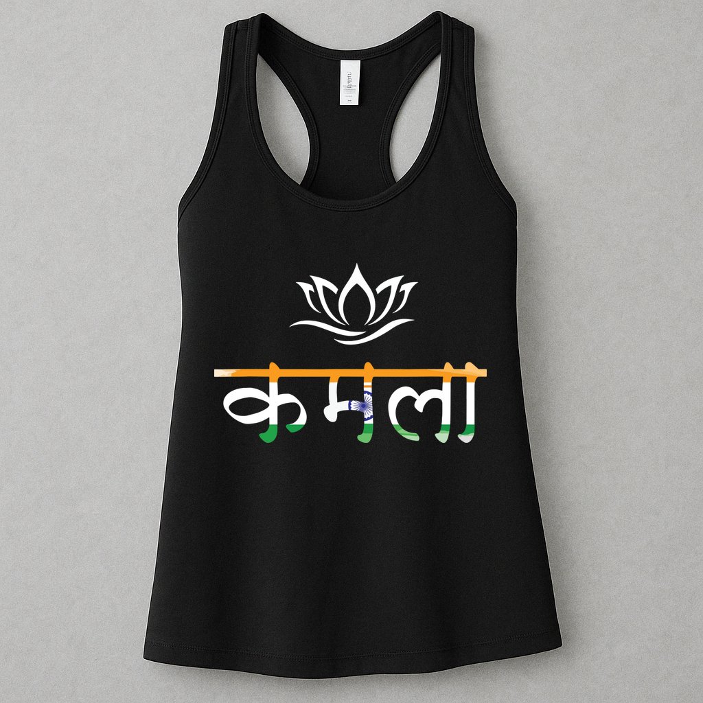 Kamala Harris Indian Roots Hindi Lotus Womens Tank Top
