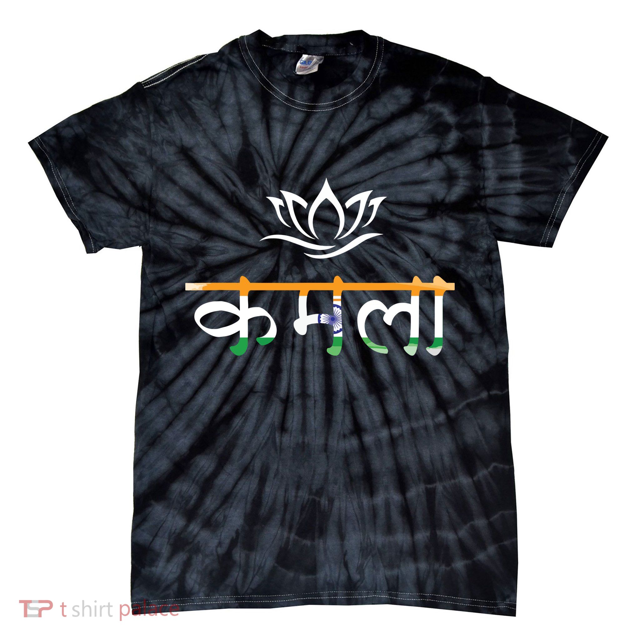 Kamala Harris Indian Roots Hindi Lotus Tie-Dye T-Shirt