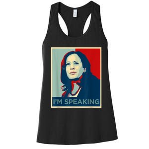 Kamala Harris Im Speaking Quote Joe Biden Women's Racerback Tank