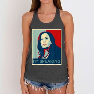 Kamala Harris Im Speaking Quote Joe Biden Women's Knotted Racerback Tank