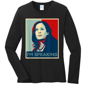 Kamala Harris Im Speaking Quote Joe Biden Ladies Long Sleeve Shirt