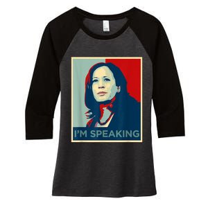 Kamala Harris Im Speaking Quote Joe Biden Women's Tri-Blend 3/4-Sleeve Raglan Shirt