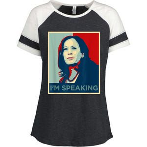 Kamala Harris Im Speaking Quote Joe Biden Enza Ladies Jersey Colorblock Tee