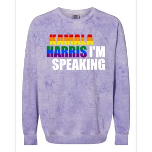 Kamala Harris – IM Speaking President Election 2024 Gift Colorblast Crewneck Sweatshirt