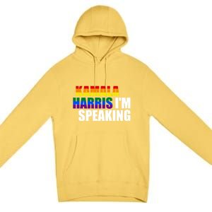 Kamala Harris – IM Speaking President Election 2024 Gift Premium Pullover Hoodie