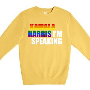 Kamala Harris – IM Speaking President Election 2024 Gift Premium Crewneck Sweatshirt