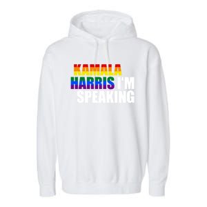 Kamala Harris – IM Speaking President Election 2024 Gift Garment-Dyed Fleece Hoodie