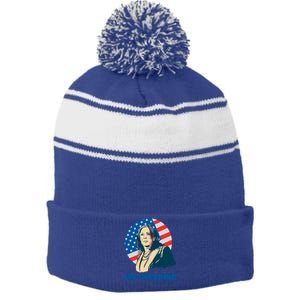 Kamala Harris IM Speaking Iconic Quote Gift Stripe Pom Pom Beanie