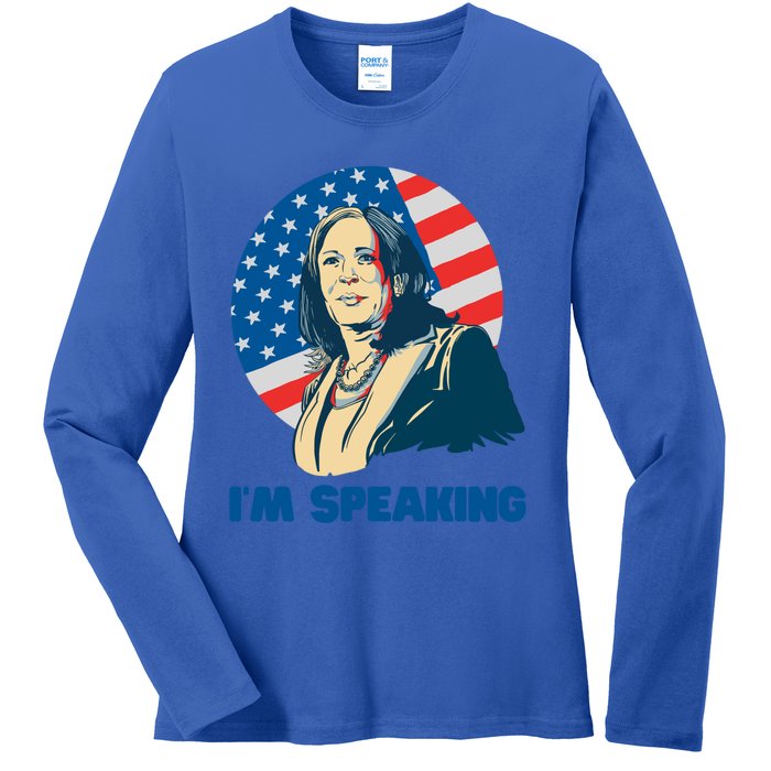 Kamala Harris IM Speaking Iconic Quote Gift Ladies Long Sleeve Shirt