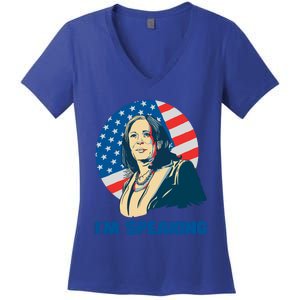 Kamala Harris IM Speaking Iconic Quote Gift Women's V-Neck T-Shirt