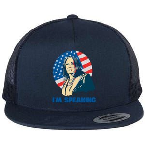 Kamala Harris IM Speaking Iconic Quote Gift Flat Bill Trucker Hat