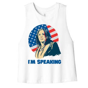 Kamala Harris IM Speaking Iconic Quote Gift Women's Racerback Cropped Tank