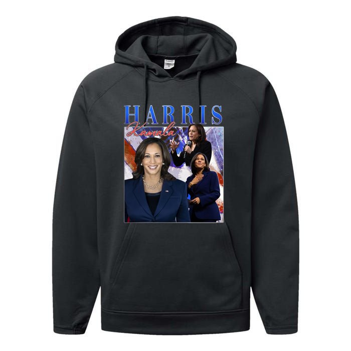 Kamala Harris Inspirational Montage Performance Fleece Hoodie