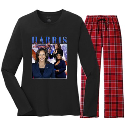 Kamala Harris Inspirational Montage Women's Long Sleeve Flannel Pajama Set 