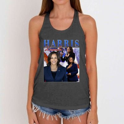 Kamala Harris Inspirational Montage Women's Knotted Racerback Tank