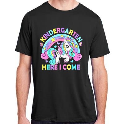 Kindergarten Here I Come Funny Unicorn Girls Back To School Adult ChromaSoft Performance T-Shirt